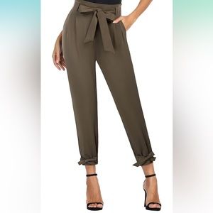 High Waisted Bow Tie Trousers